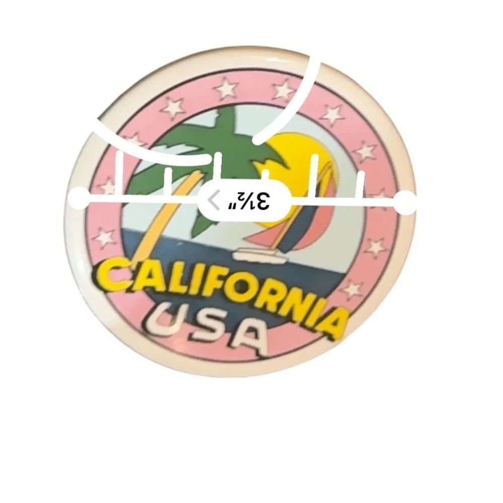Vintage California USA Palm Tree Sailboat Coasters Set of 4 Round‎